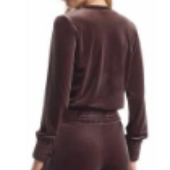 COMMANDO velvet crewneck sweatshirt in greige - Picture 2 of 8